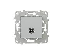 Prise TV simple aluminium Unica