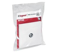 Prise TV simple - LEGRAND - Neptune - Blanc - Asymétrique - Compatible TNT UHD