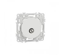 Prise TV simple mâle à sortie coaxiale - Blanc craie - Odace II SCHNEIDER