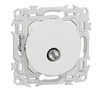 Prise TV simple mâle - Sortie coaxiale - Odace - S925445 - Schneider - Blanc craie