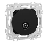 Prise TV simple mâle - Sortie coaxiale - Odace - S940445 - Schneider - Noir onyx