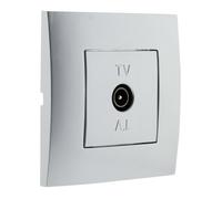 Prise TV Simplea montée - module large - gris - Zenitech