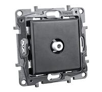 Prise TV type F noire 1,5 dB Niloe Step - Prise TV encastrée