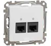 Prise UAE 2x RJ45 cat. 6 UTP Sedna Design blanc brillant SDD111462 Schneider Electric