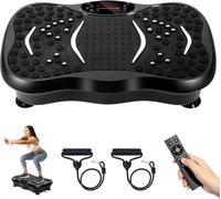 Prise UK - Non adaptée à l'UE，Plaques de Vibration, Machine d'exercice de Fitness pour Usage Domestique, avec Haut-Parleur Bluetooth, entraînement de Fitness à Vibrations