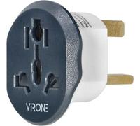 Prise universelle Virone Adaptateur de voyage -UK-fiche , 250V, 13A, blanc - graphite (TA-7)
