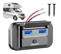 Prise USB 12 V pour camping-car - Prise USB QC3.0 PD3.0 - Chargeur rapide 66 W pour camping-car, bateau, camion, ATV - Prise USB pour véhicules DC 12-24 V - Marine, bus, moto