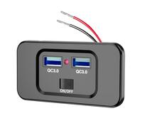 Prise USB 12 V - Support mural pour voiture - Prise USB 72 W - Prise USB de rechange - Pour voiture, bus, camion, bus - Lumière verte - Lumière rouge - Blu-Ray