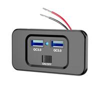 Prise USB 12 V - Support mural pour voiture - Prise USB 72 W - Prise USB de rechange - Pour voiture, bus, camion, bus - Lumière verte - Lumière rouge - Blu-Ray