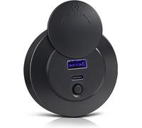 Prise USB 12V Camping-Car 50W Chargeur de Voiture, PD3.0 30W et QC3.0 20W Charge Rapide 12 Volt Panneau pour Bateau Marine Camion Caravane Voiture, Montage en Surface