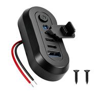Prise USB 12V Camping Car Encastrable, 90W 3-Port,Double 36W PD + 18W QC3.0 | Prise Chargeur Voiture USB C avec Interrupteur et Couvercle Etanche pour Bus RV Camion Marine