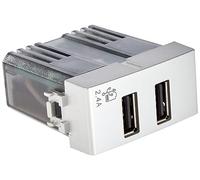 Prise USB 2.4 A à 2 sorties sur module simple compatible avec Bticino LivingLight Tech