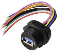 Prise USB 3.0 pour montage arrière avec fil IP67 (filetage), câble 0,1 m TC-E13T-FU3-PWF-0.2PV Câble en plastique étanche TC-13543580 TRU COMPONENTS Contenu: 1