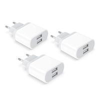 Prise USB, 3-Pack 2.1A/5V Chargeur pour iPhone 11 Pro Max XS XR X 8 7 6 6S Plus 14 13 12 SE 5 5S 5C, Samsung Galaxy, Huawei, 2 Port Secteur Adaptateur Téléphone Embout Ficher Mural