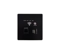 Prise USB 300 Mbps, Routeur AP Mural Sans Fil Intégré, Chargeur Mural, Panneau de Charge USB, Prise Wi-Fi, Noir