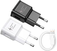 Prise USB 5V/2A, Chargeur 5v 2a, Chargeur Universel Adaptateur USB-A Secteur Compatible avec Samsung, Huawei, Xiaomi et Autres Appareils（Noires Blanches mit Lignes ）