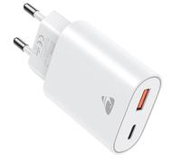 Prise USB C, 20W Chargeur USB C Chargeur Rapide iPhone, PD+QC Multiple Prise Secteur USB Type C Adaptateur pour iPhone 17 16 15 14 13 12 11 Pro Max Plus Mini X XS XR SE 8 7 6S, iPad, Samsung Galaxy