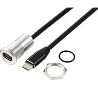 Prise USB-C® (3.1)/prise 1 m Câble argent TC-13376324 TRU COMPONENTS Contenu: 1 pc(s)