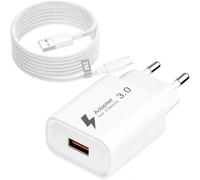 Prise USB, Chargeur USB, Chargeur Rapide PD 3.0 18W | Chargeur Rapide iPhone avec USB C Câble 2M Compatible avec iPhone 17/16/15Pro Max, iPad/Pro/Air, Switch, Galaxy S24 S23 A12