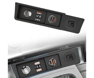 Prise USB de voiture pour Passat B6 B7 2007-2016 et CC 2010-2018 avec capacité de charge rapide et fonction de surveillance visuelle de la tension de la batterie