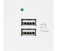Prise USB Maclean double charge rapide 2.1A blanc MCE728W