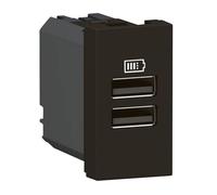 Prise USB double type-A Mosaic Legrand - 3A - 15W - 1 module - Noir mat