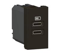 Prise USB double type-C Mosaic Legrand - 3A - 15W - 1 module - Noir mat
