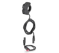 Prise USB et USB-C pour guidon de moto, 12 - 24 V, compatible avec haltères 22 - 25,4 mm, avec câblage