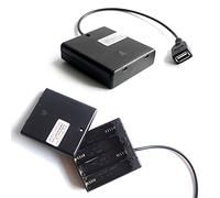 Prise USB Femelle Boîtier de 4 Piles AA, Décharge du Chargeur de Batterie 4AA, Alimentation de Secours par Batterie, Sortie 4,8 Volts / 6 Volts, avec on Off (USB Female Extension Cable)