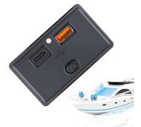 Prise USB marine - Double chargeur USB étanche, adaptateur de port QC 3.0 à charge rapide | Prise de courant de bateau résistante aux intempéries, station de charge haute vitesse pour yacht