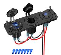 Prise USB pour camping-car 12 V QC 3.0 avec interrupteur USB encastrable prise DC 12 V étanche adaptateur allume-cigare prise de charge USB panneau prise chargeur de voiture avec voltmètre LED pour