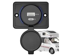 Prise USB pour Tableau de Bord, d'adaptation pour Surfaces | Chargeur Compact avec Fixation à vis pour Camping-Cars, camions, Consoles Marines et Stations d'alimentation intérieures
