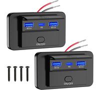 Prise Usb Rv, Double Usb A Qc3.0 Et Usb C Pd3.0 Avec Interrupteur Marche/Arrêt Pour Voiture 12v -2pcs