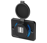 Prise USB RV, panneau de montage mural 3.1A, prise de voitures, station de charge, couvercle de l'adaptateur de sortie de remplacement, 2,5x1,9x1,8x0,70 pouces compatible avec ATV, bus, bateau et util