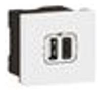 Legrand Chargeur USB Type-A + Type-C Mosaic Link – 3A 15W – 2 modules Blanc