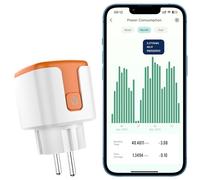Prise WiFi avec mesure de courant fonctionne Prise Alexa avec Alexa, Google Home, VeSync APP Accessoires de compteur d'électricité pour surveiller les coûts énergétiques 16A, 2,4 GHz (1 pièce)
