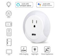 prise WiFi avec veilleuse LED, prise US intelligente, synchronisation, télécommande, commande vocale pour Alexa Google Home