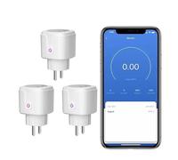 Prises Connectées WiFi 20 A-Smart Plug Compteur d’Énergie,Compatible avec Alexa, Google Home, Tuya,Suivi de la Consommation d'énergie & Protection Surtension,Contrôle de l'App Smart Life-240V