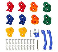 Prises D’Escalade pour Mur D’Escalade Enfants, Ensemble Coloré avec 2 Poignées Bleues, Accessoires pour Aire De Jeux Intérieure Et Extérieure