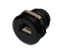 Prises de Communication RJ12 6P6C Femelle à Femelle CAT3, Conception à Deux Ports pour Modem DSL, sur Panneau, Prises téléphoniques filetées à sur Panneau