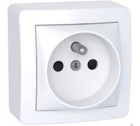 Prises de courant ALREA connexion rapide avec cadre saillie blanc polaire 2P+T avec obturateurs - SCHNEIDER ELECTRIC - SHN0262273P