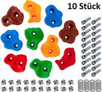 Prises d'escalade pour enfants 10 pierres à grimper Set pour mur d'escalade chargeable jusqu'à 200 kg