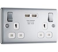 Prises électriques BG Polished Chrome - White Insert