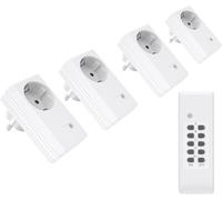 Prises Électriques Télécommandées 4er Set + 1x Télécommande 1100 Watt À 30m