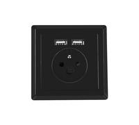 Prises encastrées individuelles 2P+Z AC-WS01-USB2-E-B