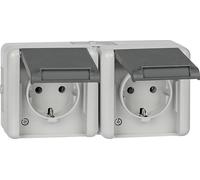 Prises Jung AP 2 fois horizontales 8220 W/WG 800