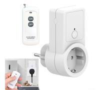 Prises télécommandées avec 1 télécommande, Smart Socket 10 A 220 V pour appareils ménagers, avec boîtier PC + cuivre, 433,92 MHz, contrôle manuel et à distance, mode arrêt de sécurité après panne de