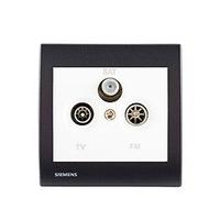 PriseTV/FM/SAT Blanc Delta Iris + Plaque basic Anthracite-SIEMENS