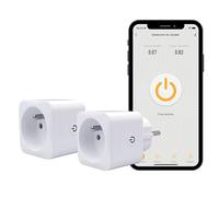Konyks Prises électriques intelligentes Priska FR Dual Pack x2 Wi‑Fi+BT 16A compteur conso Blanc