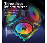 Prism 6Max 120Mm Infinite Mirror Argb Pc Fan With Pwm Control And Argb Effect,Three-Sided Infinite Mirror On The Side (Bk)